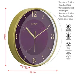 RANDOM Yellow & Purple Printed Round Contemporary Wall Clock image 4