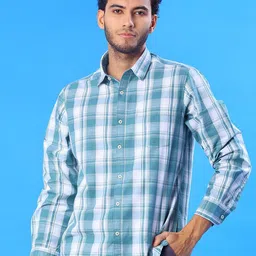 V-Mart Checked Spread Collar Slim Fit Cotton Casual Shirt-picture-31