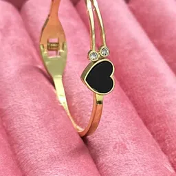 Nitant Rhodium-Plated Artificial Stones Studded Cuff Bracelet-picture-31