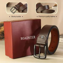 The Roadster Lifestyle Co. Men Textured Leather Formal Belt-image-59