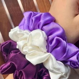 Folkdesi Women Set of 3 Satin Scrunchie-image-0