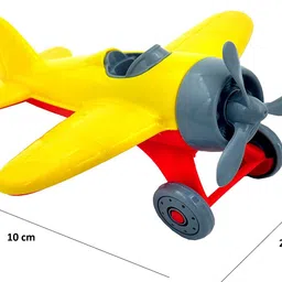 goyal's ingo Airplane Non Electric, No Metal Axle, No Nut Used Safe Toy for Kids-Yellow image 2