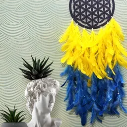 COLOR SPLASH Yellow & Blue Dream Catcher Abstract Wall Decor-picture-20
