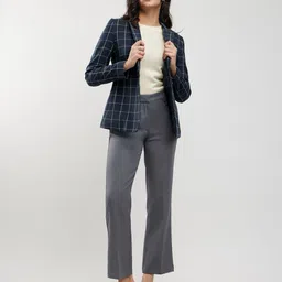 FableStreet Women Checked Tailored Jacket image 5