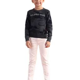 u.s. polo assn. kids U.S. Polo Assn. Boys Pure Cotton Long Sleeves Round Neck Sweatshirt image 1