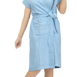 Sky Blue Free Size Bath Robe-image-2