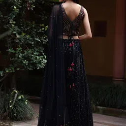 Global Desi Embroidered Lehenga With Choli & Dupatta image 3