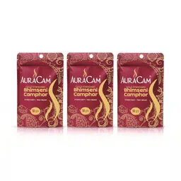 AuraCam 3-Pcs White Camphor Pooja Essentials- 50 gm Each image 1