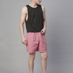 PRONK Checked Cotton Woven Boxer TM-BXR-018-RED-S image 5
