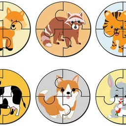 artvibes Cute Animals Premium Wooden Puzzles for Children | 4 Piece (PZ_602N), Set of 6-picture-20