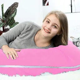 winx Ultra Soft J Shaped Polyester Fibre Solid Pregnancy Pillow Pack of 1-picture-27