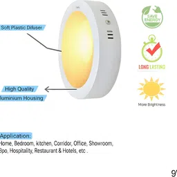 mnlight 9 watt Warm white colour pack of 1 Ceiling Light Ceiling Lamp image 3