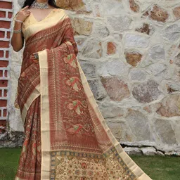 Mitera Ethnic Motifs Printed Saree With Blouse Piece-picture-14