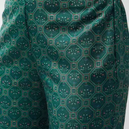 Pannkh Floral Printed Thread Work Straight Kurta With Trousers image 3