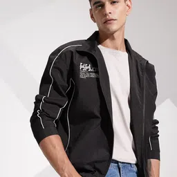 INVICTUS Typography Printed Mock Collar Bomber Jacket-image-15