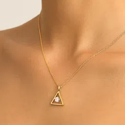 Tipsy closet Triangle Shaped Gold-Plated Necklace-picture-37