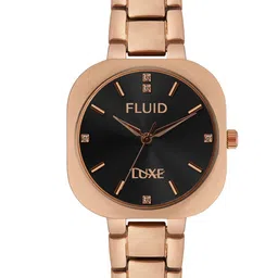 FLUID Women Brass Embellished Dial & Bracelet Style Straps Analogue Watch FL-Aarushi-702-BK image 4