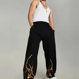 Unicus Apparel Men Printed Cotton Baggy-Fit Mid-Rise Track Pant-image-2