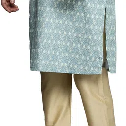 manyavar Men's Ethnic Pencil Pyjama Pant (Size L, Beige) Men Pyjama image 3