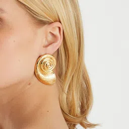 Accessorize London Gold Statement Swirl Contemporary Studs-picture-30