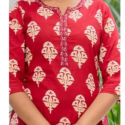 RAINDROP Ethnic Motifs Printed Thread Work Pure Cotton Thread Work Kurti image 3