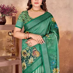 GULKEE FAB Floral Zari Saree image 4