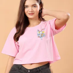 CORSICA Women Bio Finish Graphic Printed Round Neck Cotton Oversized T-shirt-image-20