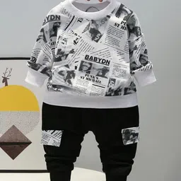 Pink Angel Kids Printed Round Neck Pure Cotton Sweatshirt With Jogger-image-30