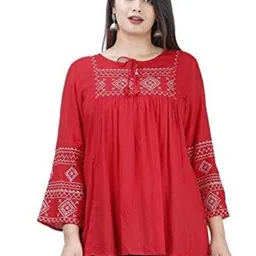 HEBA Embroidered Tie-Up Neck Top-picture-28