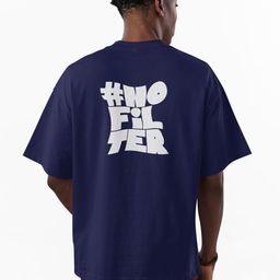 MOZIGO Typography Printed Drop-Shoulder Sleeves Cotton Oversized T-shirt-picture-17