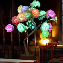 xergy Rose Tree Lights Lamp, 24 LED Rose Flower Tree USB Operated for Table Lamp-picture-24