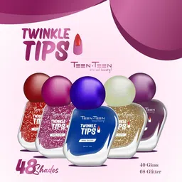 TEEN TEEN COSMETICS Set Of 2 Twinkle Tips Nail Gloss- 10 ml- Shade- 39 With Remover Pads image 3