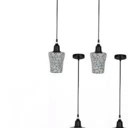1ST TIME White & Blue 4 Pieces Textured Bell Shaped Hanging Ceiling Lamp-picture-36