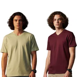 OUTLAWS Pack of 2 Men V-Neck Short Sleeves Bio Finish Cotton T-shirt-picture-37