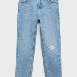 Mango Kids Girls Mom Fit Distressed Jeans-picture-34