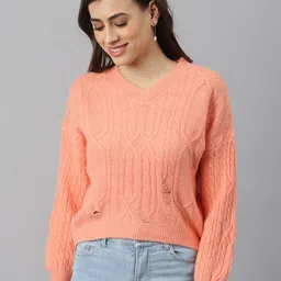 Xpose Women Cable Knit Pullover-image-33