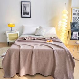 JC HOME Pink & Black Checked AC Room 300 GSM Double Bed Blanket-picture-38