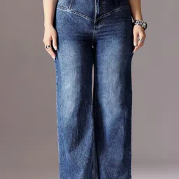 Miss Chase A+ Women Wide Leg High-Rise Heavy Fade Stretchable Jeans-image-83