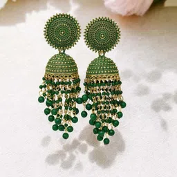 MEIRA JEWELLERY Artificial Beaded Dome Shaped Jhumkas-picture-26