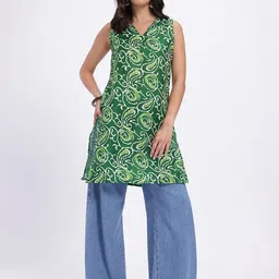 Anouk Rustic Paisley Printed V-Neck Kurti image 5