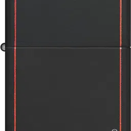 zippo Classic Logo with Red Border Black Matte Windproof Lighter Pocket Lighter image 2