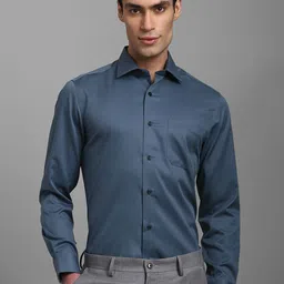 Louis Philippe Spread Collar Pure Cotton Formal Shirt-picture-10