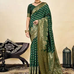 KALINI Woven Design Zari Silk Blend Banarasi Saree-picture-27