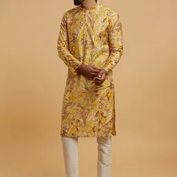 twamev Men Floral Printed Ethnic Kurta with Pyjama image 2