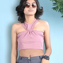 Cutiekins Embellished Halter Neck Cotton Crop Top-picture-18