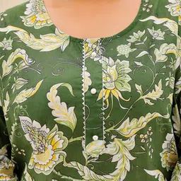 FLAVIA CREATION Plus Size Ethnic Motifs Printed Round Neck Straight Cotton Kurta image 5