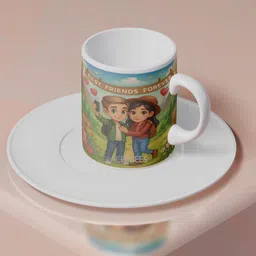 acrebees Best Friends Foreverr Ceramic Coffee|Ideal for Birthday, Friendship Day-3 Ceramic Coffee Mug image 2