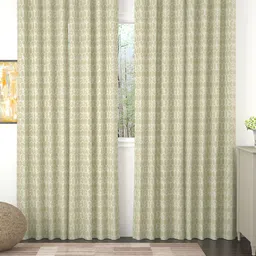 Story@home Beige Pack of 4 Geometric Room Darkening Door Curtain-image-59