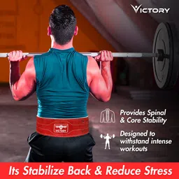 victory Genuine Leather Weight Lifting Belt 4" inch Durable Comfortable Lower Weight Lifting Belt image 4