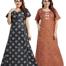 Inner Beats Pack Of 2 Cotton Blend Nightdress-picture-17